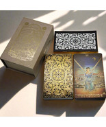 Gold Foil Tarot Deck, Glazed Gold Waite Cards, Luxury Gift Box + Guidebook - $51.78