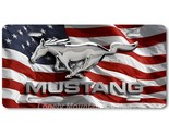Ford Mustang Inspired Art on Flag FLAT Aluminum Novelty Auto License Tag... - $16.19