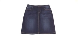EARL JEAN Womens Ladies Stylish Dark Denim Distressed Jean Skirt Size 8 - $26.60