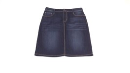 EARL JEAN Womens Ladies Stylish Dark Denim Distressed Jean Skirt Size 8 - £21.31 GBP