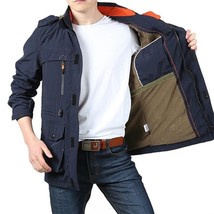  Clothing Bomber Jacket Men Autumn Winter Multi-pocket Waterproof   Jacket Windb - £227.03 GBP