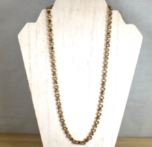 Vintage 1980s Signed Trifari Gold Tone Chain Fancy Ribbed Link 22"Long N... - $58.07