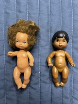 Vintage Mattel Barbie Doll Baby Lot Of 2 1975 1976 Caucasian African Ame... - $24.75