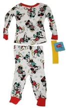 Disney Mickey &amp; Minnie Winter Christmas 2-Piece PJ Set Size 12 Months 08376 - £8.44 GBP