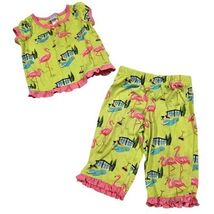 Nick &amp; Nora Baby Girls Sleepwear Pajamas Set Backyard Pool Flamingo 12M ... - $24.75