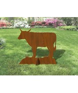 36in Wide Bull Steer Country Decor Sturdy Rust Metal Yard Art Lawn Sculp... - $309.00