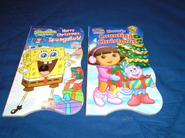 2 New Board Books-Merry Christmas Sponge Bob - Doras Counting Christmas  - £2.39 GBP