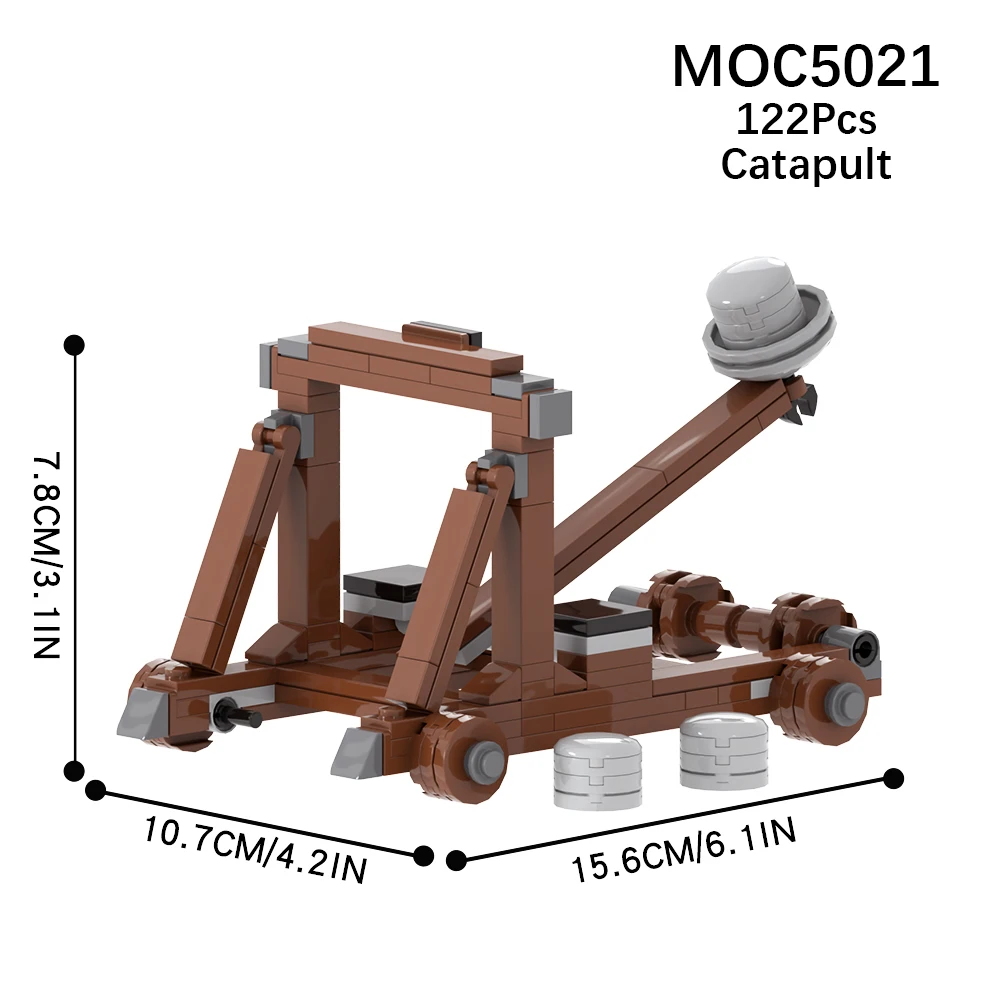 Play MOC Medieval Cannon Fort Shield Catapult A Launcher Military Weapons Action - £22.91 GBP