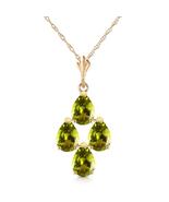 Galaxy Gold GG 14K Solid Yellow Gold Natural Peridot Pear Shape Pendant ... - $564.86