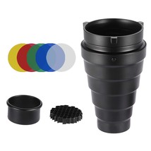 Andoer Metal Conical Snoot with Honeycomb Grid 5pcs Color Filter Kit for... - $37.99