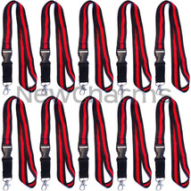 20 of Lanyards with Thin RED Line w/ Hook and Removable Clasp - Fire Fig... - £28.84 GBP