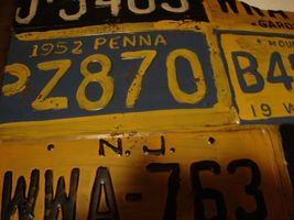 New Flag License plate Wall Tin in distressed Metal - Large image 6