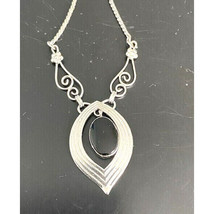 Van Dell 925 Sterling Silver And Black Onyx Necklace Sky - £37.94 GBP