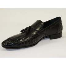 Men's GENIO Genuine Crocodile Embossed Leather Shoes Turkey 120371164 Black image 3