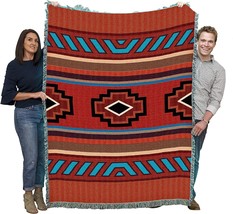 Chimayo Blanket, 72 X 54, A Southwest Native American-Inspired Tapestry Throw - £76.68 GBP