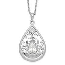 Sentimental Expressions Silver  CZ In Loving Memory 18in Necklace QSX529 - £61.00 GBP