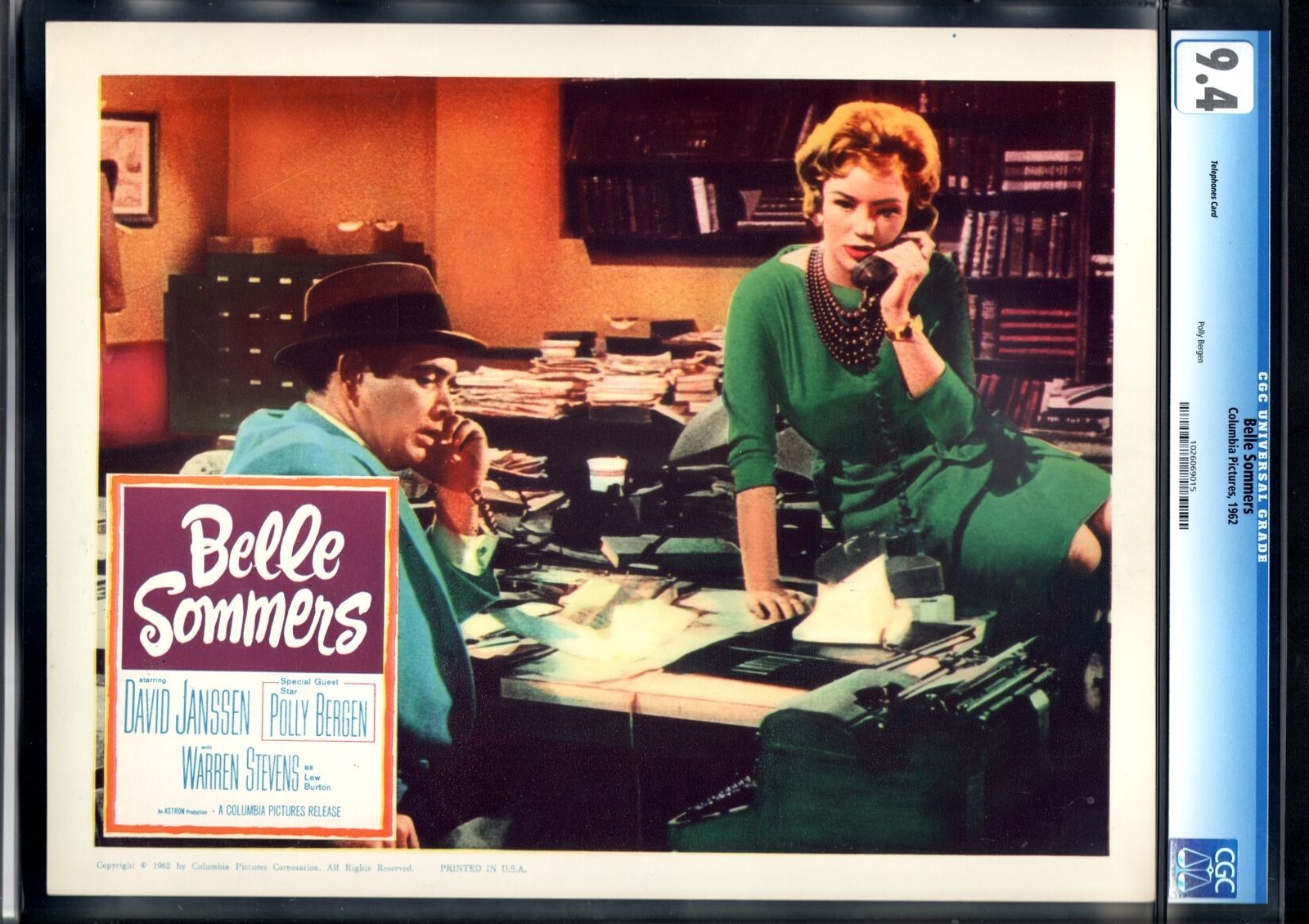Primary image for BELLE SOMMERS-POLLY BERGEN-LOBBY CARD-1962-CGC 9.4-NM NM
