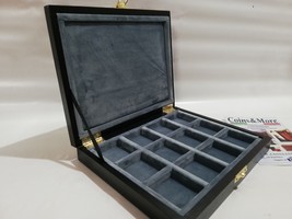 Boxset Pouch in Wood for Coins 12 Boxes 1 9/16x1 9/16in in Velvet Italian - $83.90+