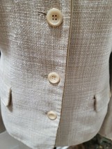 Pendleton Women&#39;s Beige Viscose Single Breasted Four Buttons Fitted Blazer 10 - £35.28 GBP