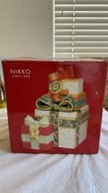 RARE Vintage Nikko Christmas Ceramic Happy Holidays Cookie Jar Japan - $59.35