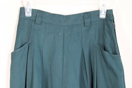 Vtg 1990 Iceberg Jean 42 Green Crop High Rise Wide Culotte Pants Italy 27&quot; Waist - £42.52 GBP