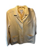 Pendleton Women&#39;s 14 Wool Silk Blend yellow Dress Suit Long Sleeve Butto... - $60.93 CAD