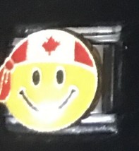 Smiley Face Canada Bandanna Emoji Wholesale Italian Charm Enamel Link 9MM K16 - £11.81 GBP