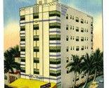 Ocean Spray Hotel Linen Postcard ART DECO 42nd &amp; Collins Miami Beach Flo... - £8.67 GBP