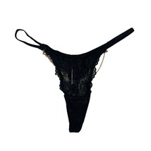 Adore Me Black Lace Thong With Gold Chains Medium - £7.10 GBP