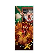 New Funny CRAZY WILD TURKEY DOOR COVER Wall Mural Poster Thanksgiving De... - £5.95 GBP
