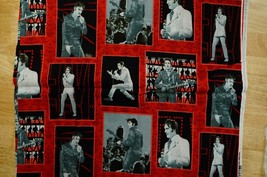 Sewing Lot Cotton Quilting Craft Fabric ELVIS in Concert Music Cranston ... - $239.70 MXN