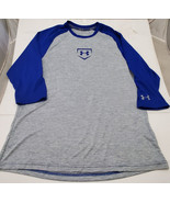 Under Armour Baseball Tee Shirt Mens Medium Loose Gray Blue - £7.78 GBP