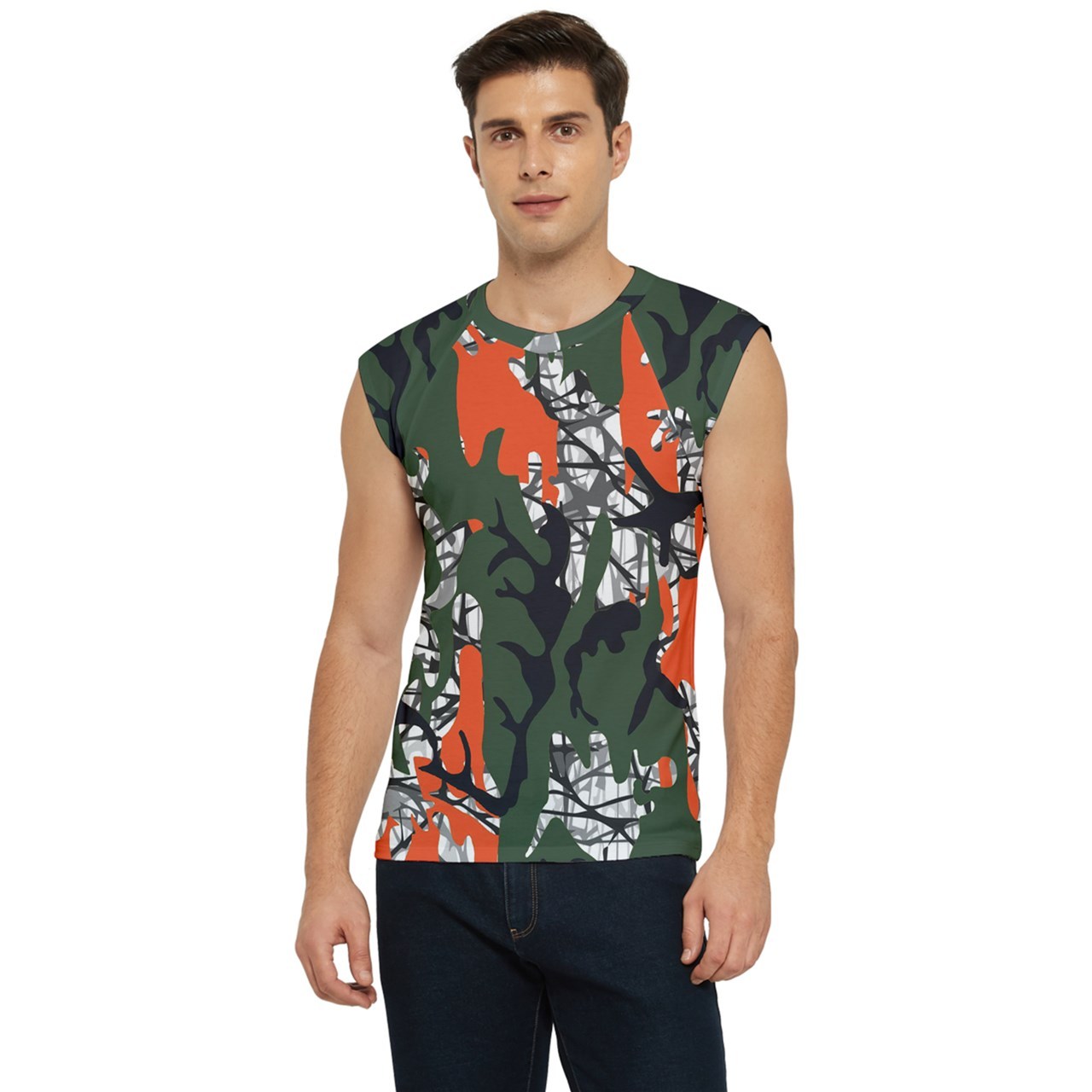 New Steampunk military camo fashion rock hipster trippy raglan tank top ... - $20.99+