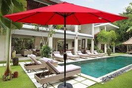 10ft Red Patio Umbrella w/ Crank &amp; Tilt - $2,236.60 MXN