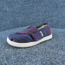 TOMS Girls Slip-On Shoes Multicolor Fabric Hook &amp; Loop Size T 5 Medium - £17.20 GBP