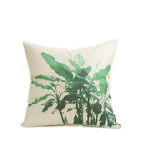 home decorative green leaves pattern imitation linen sofa back cushion p... - £10.94 GBP