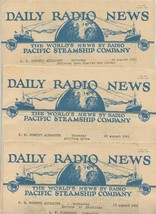 1931 Pacific Steamship Daily Radio News 3 Issues SS Dorothy Alexander Alaska - £28.40 GBP