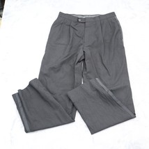 Jos A Bank Pants Mens 33W Black Pleated Front High Waist Dress Bottoms - $25.72