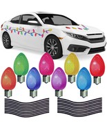 80Pcs Christmas Reflective Car Magnets Set 40Pcs Colorful Bulb Light Mag... - £22.35 GBP