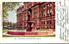 Vtg Postcard 1907 - The Fountain at the Court House - Denver Colorado Undiv. - £5.31 GBP