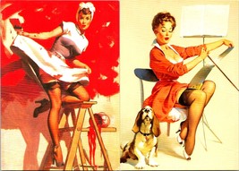 Gil Elvgren 1994 Sexy Pin-Up 6&quot;x4&quot; Canvas Postcard Lot #6 - $5.39