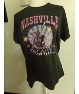 Womens Nashville Music City Graphic T shirt T-Shirt Casual Guitar  - $13.50