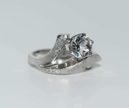 Vintage Sterling Silver Cubic Zirconia Ring Size 5 - £8.88 GBP