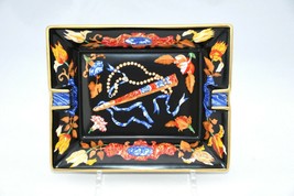 Hermes Change tray Black Japanese folding fan porcelain Ashtray vintage 831 - £220.80 GBP