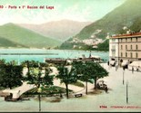 Vtg Cartolina Come - Italia - Porto E I Bacino Del Lago - C.Bassini Lith... - £3.17 GBP