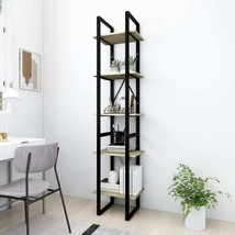  Book Cabinet Sonoma oak and black Engineered wood and metal Medium - $263.26 CAD