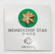 VTG Girl Scouts Membership Green Star Pin Brownies Gold Star Green Disc - £6.00 GBP