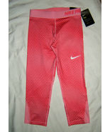 Nike Pro Girls Capri Leggings Pink Tight Fit L Large - £11.71 GBP