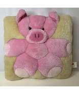 12” TWIE 1998 Angel Toy Corp Square 3-D Teddy Pig Pillow Plush Animal Vi... - $18.69