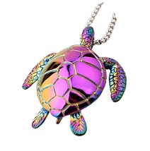 Ineffable Sea Turtle Pendant Chain Stainless Steel Jewelry - £42.16 GBP